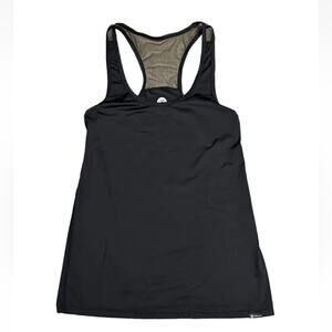 ZUALA Athletic Top Womens Medium Tank Top Black Racerback Fitted Fitness Gym